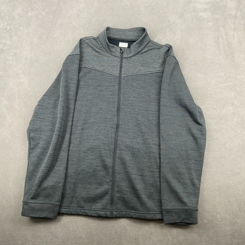 Greg Norman Weather knit Track Jacket Mens‎ 2XL Heather Gray Fleece Lined Zip-Up